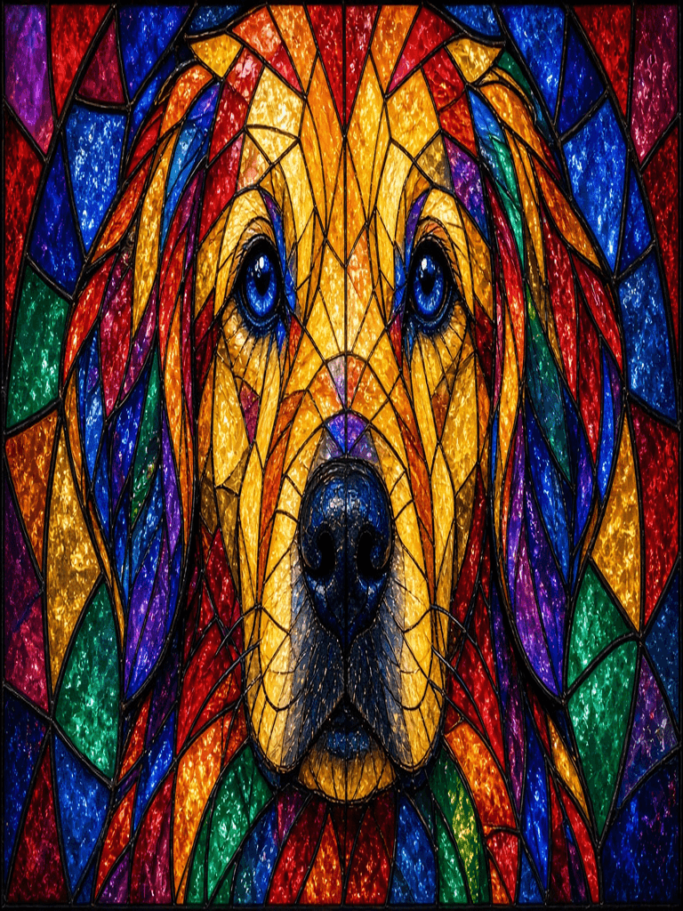 Stained glass pet portrait style thumbnail