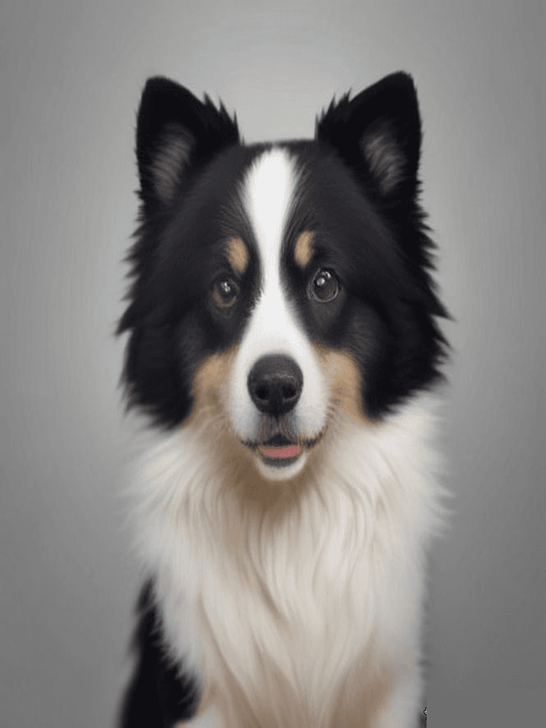 Border collie studio pet portrait